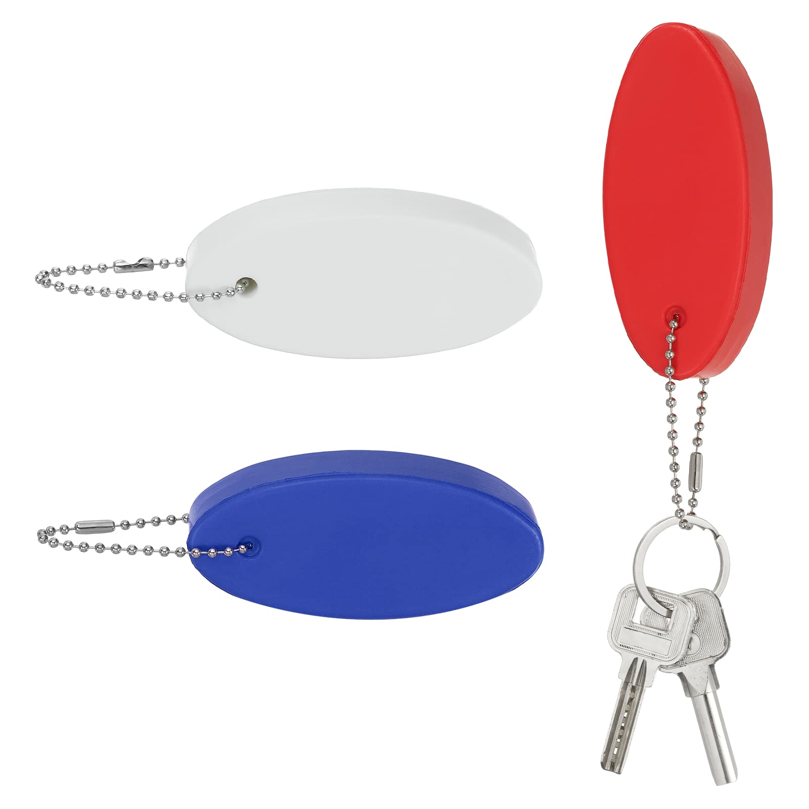 Unique Bargains - Floating Keychain, Bright Color Key Float Keyring Holder Waterproof, 3pcs - Fits Boating/Fishing/Swimming/Water Sports - Red, Blue, White price history on PriceWatchPro