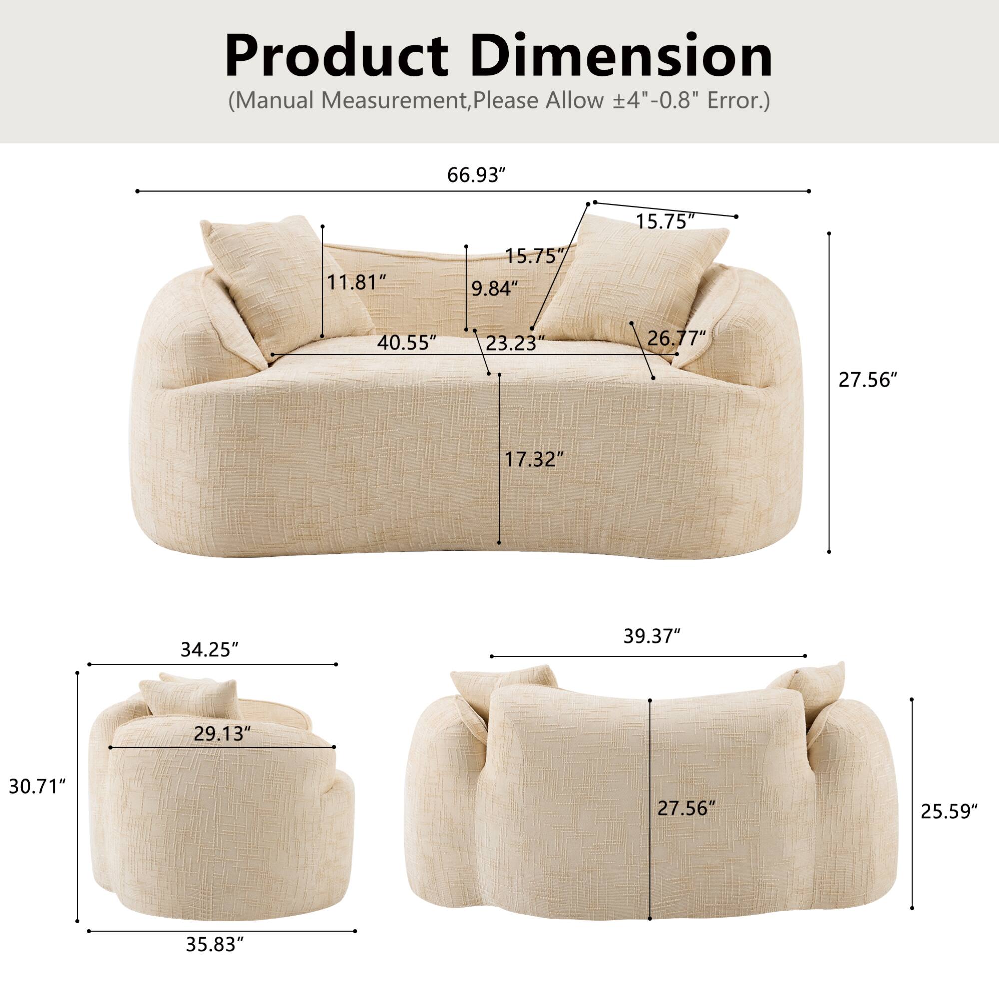 Product Dimension (Manual Measurement, Please Allow ±4"-0.8" Error.)

- 66.93"
- 15.75"
- 11.81"
- 15.75"
- 9.84"
- 40.55"
- 23.23"
- 26.77"
- 27.56"
- 17.32"
- 34.25"
- 39.37"
- 29.13"
- 30.71"
- 27.56"
- 25.59"
- 35.83"