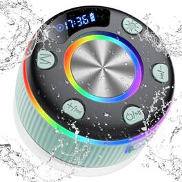 Dazzed Corner - Bluetooth Shower Speaker, Portable Bluetooth Speakers with RGB Lights - Mint Green