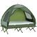 Front. Outsunny - Tent Cot, 4-in-1 Elevated Camping Bed Combo with Air Mattress, Bed Cover - Dark Green.