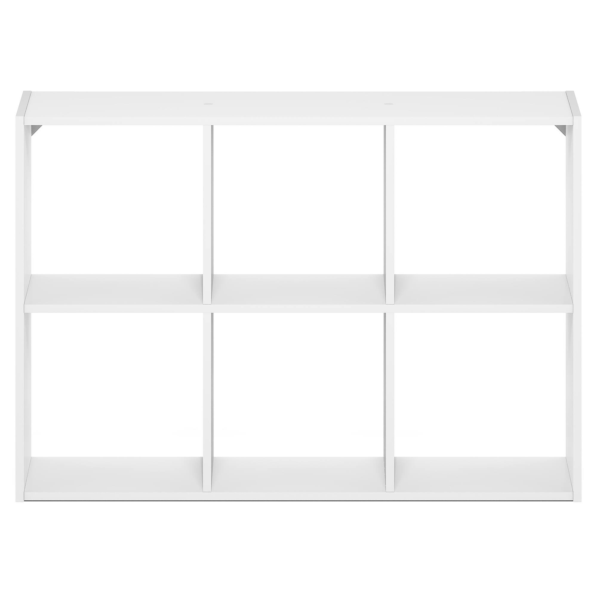 Alt View 5. Furinno - ROSSI Wall Mount Organizer, 6-Cube Floating Shelves for Wall, Desktop Organizer, Bookshelf, for Home Office, Study Room - White.