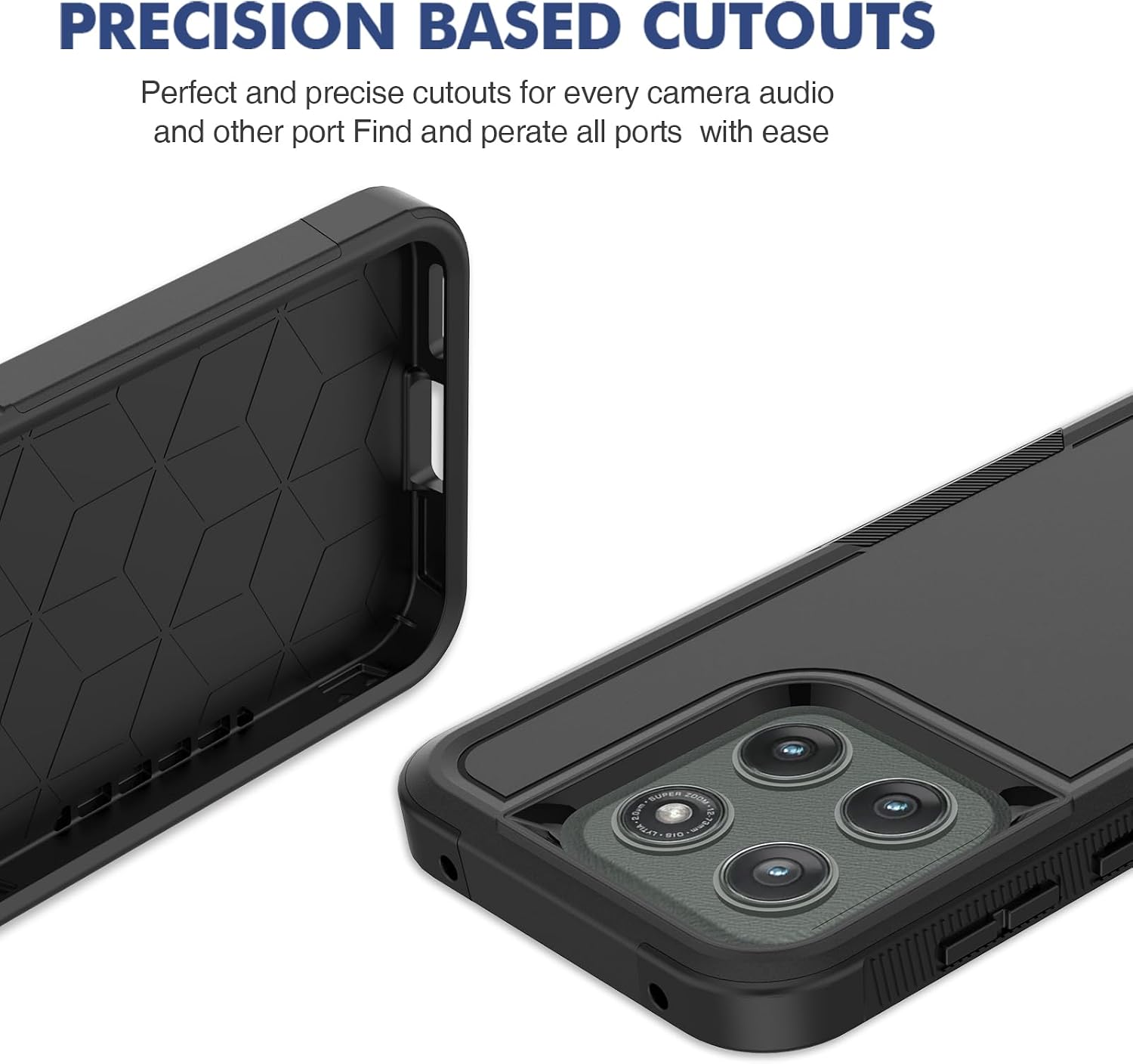 PRECISION BASED CUTOUTS  
Perfect and precise cutouts for every camera, audio, and other port. Find and operate all ports with ease.