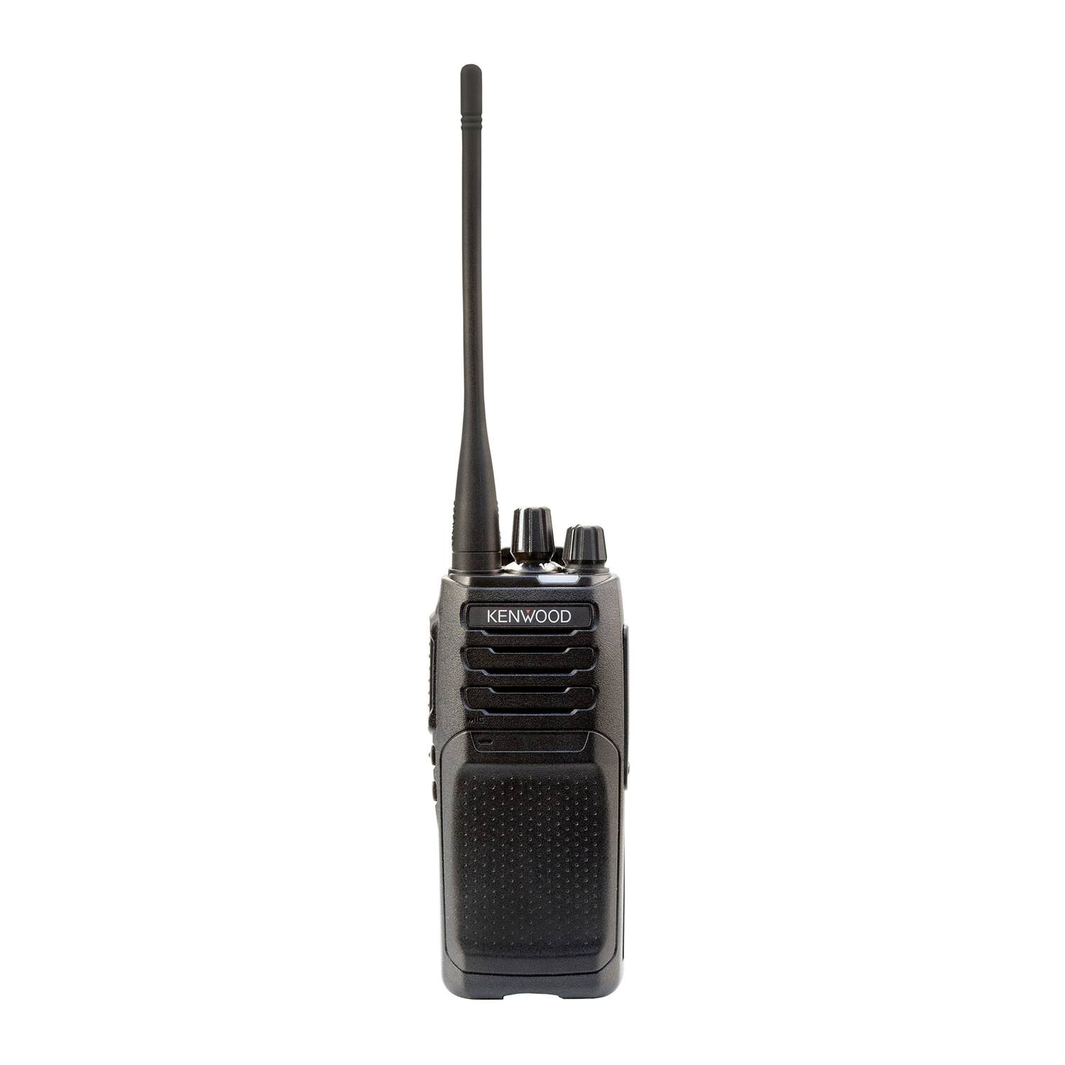 Left. Kenwood - ProTalk NX-P1300AUK UHF Business Two-Way Radio, Charging Cup, 450000 Sq Ft, 5W, 64 Channels, Analog - Black.