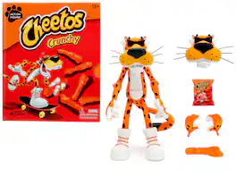 Chester Cheetah 5.5" Figure with Accessories and Alternate Head and Hands "Cheetos Crunchy" model by Jada - Orange with White