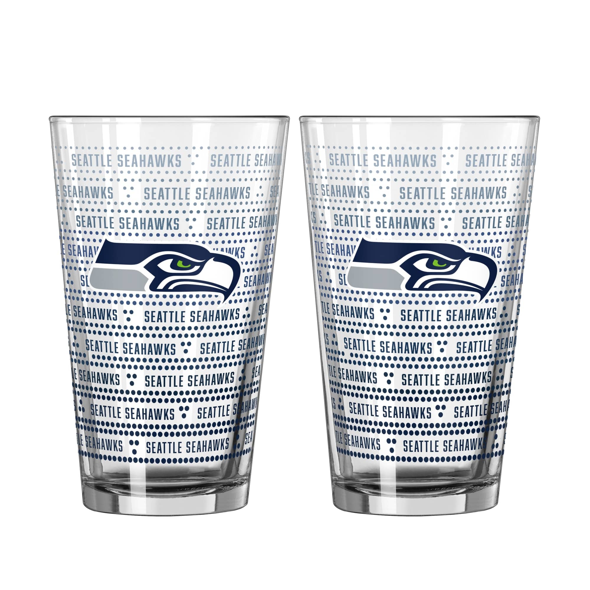 Logo Brands - Seattle Seahawks Two-Pack Chant Fade 16oz. Pint Glass Set - Multicolor