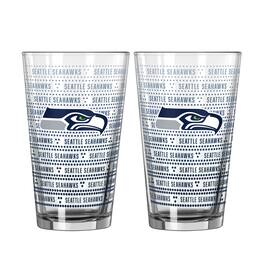 Logo Brands - Seattle Seahawks Two-Pack Chant Fade 16oz. Pint Glass Set - Multicolor
