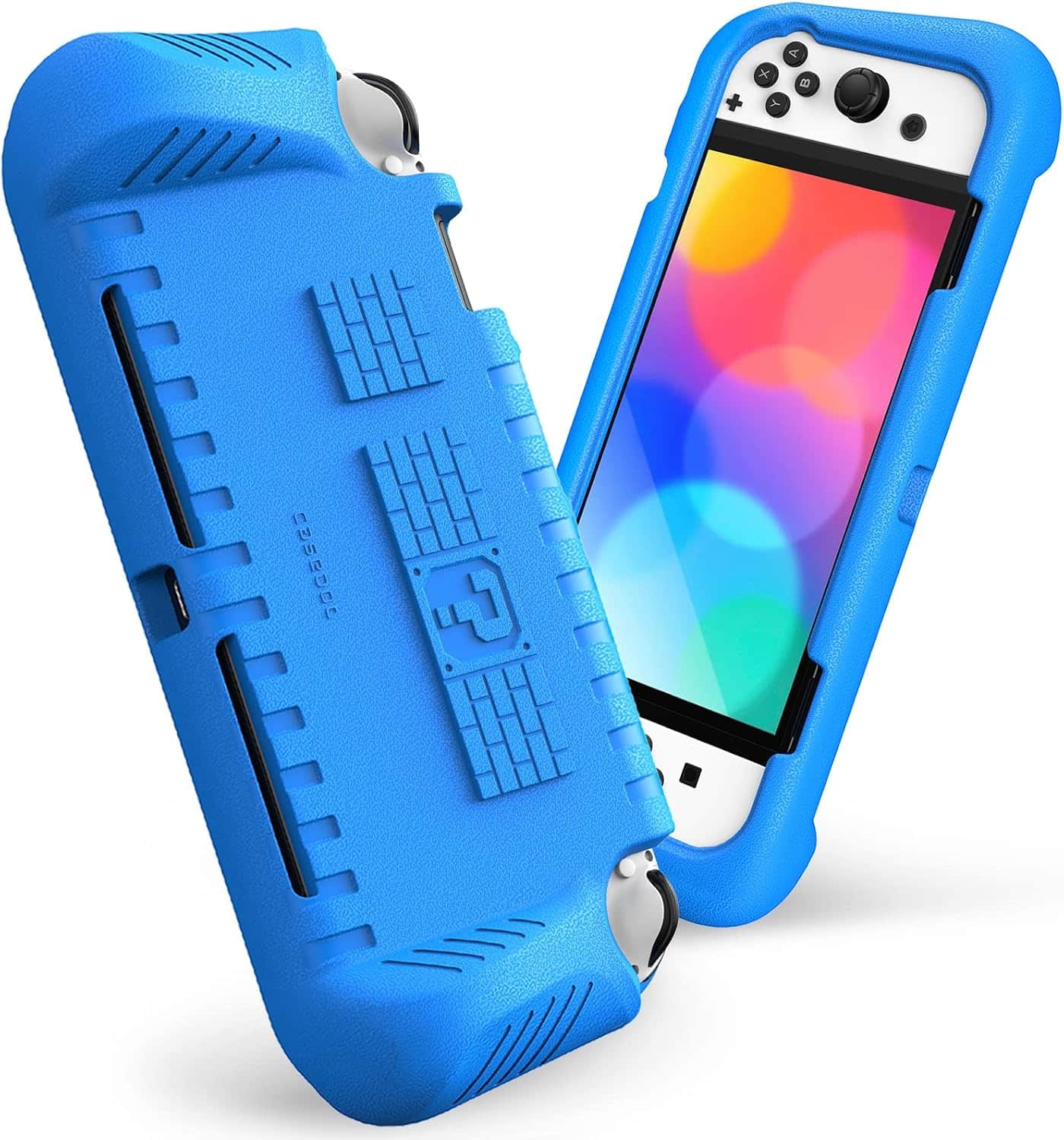 Fintie - Kid-Friendly Ultralight Case for Nintendo Switch OLED Model (2021), Ergonomic Grip, Anti-Scratch Protective Grip Cover - Blue