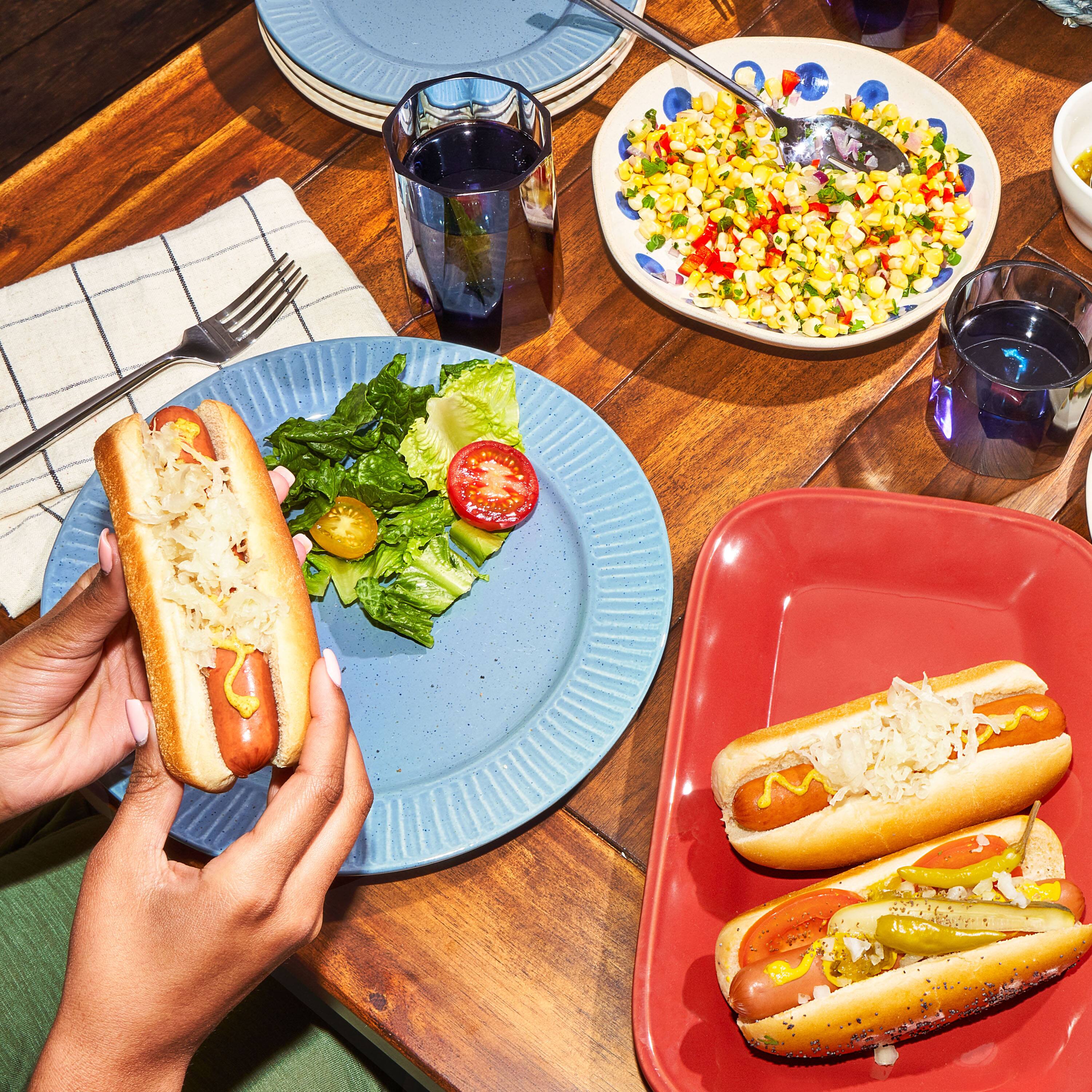 Left. KRAFT - Hot Dog Roller & Bun Warmer - Red.