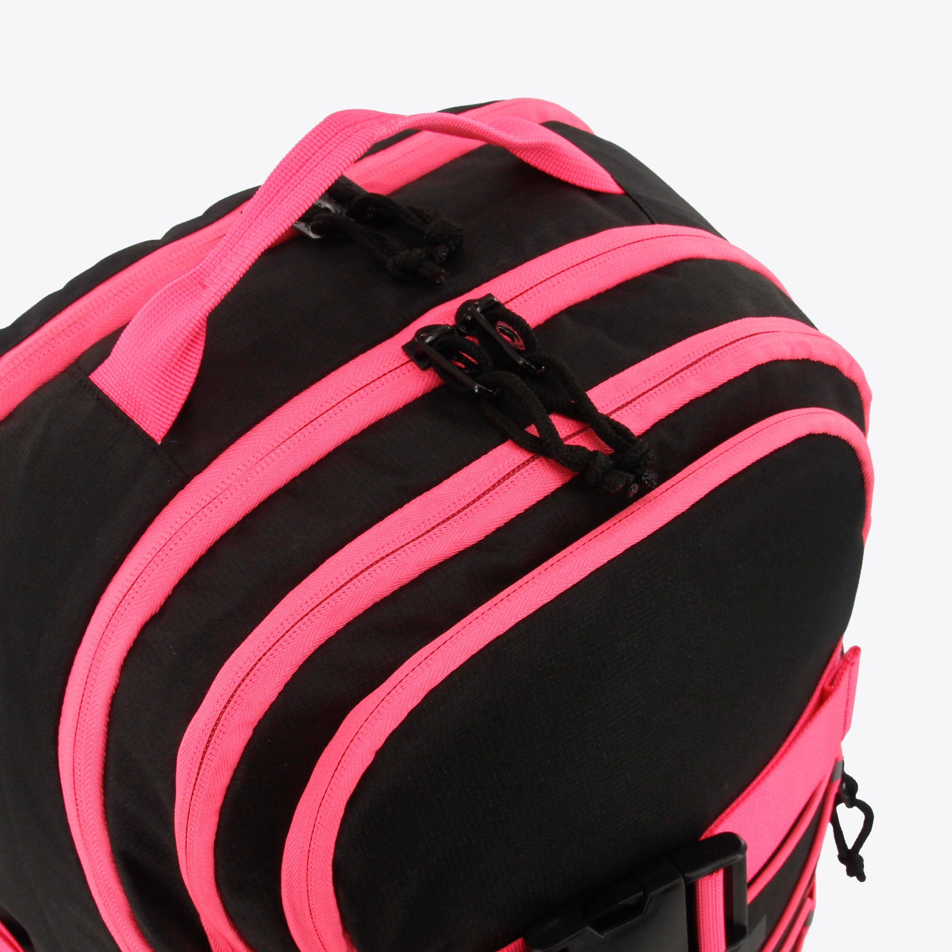 Alt View 3. J World - J World Girls Stride Laptop Backpack for School and Travel, Black/Pink - BLACK/PINK.