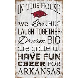 Fan Creations - Arkansas Razorbacks 11'' x 19'' Team In This House Sign - Multicolor