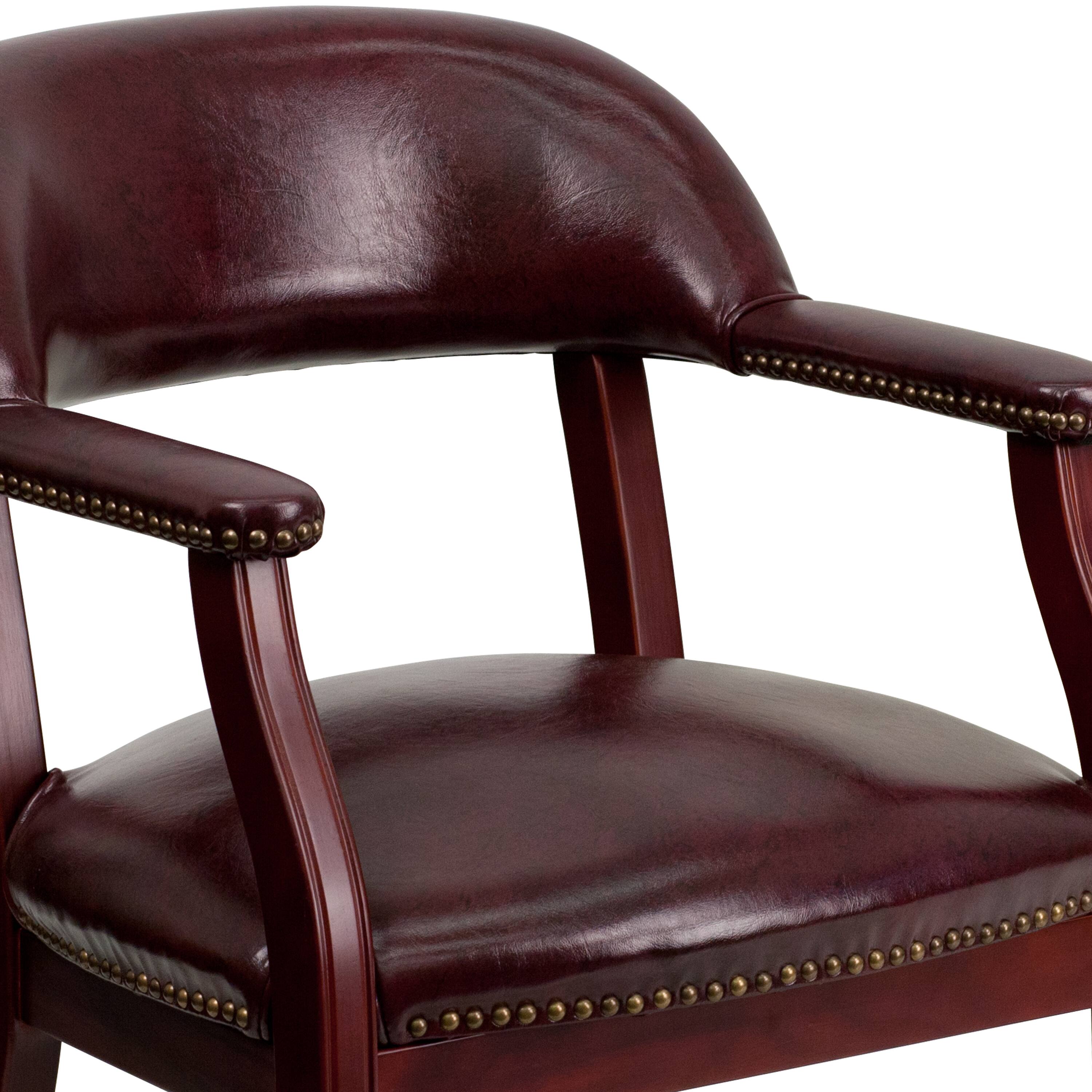 Alt View 8. Emma + Oliver - Conference Chair with Accent Nail Trim  and Casters - Oxblood Vinyl.