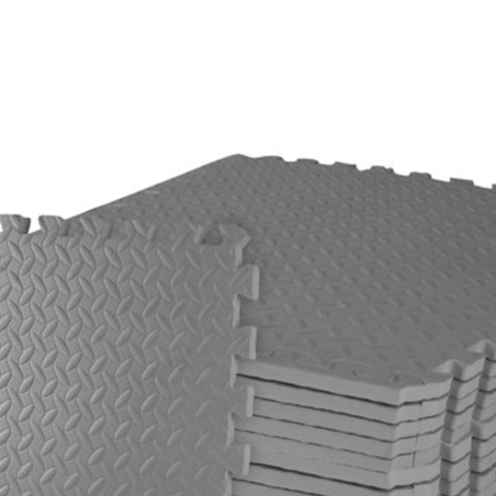 Alt View 6. BalanceFrom Fitness - BalanceFrom Fitness Foam Interlocking Exercise Floor Mat, 96 SqFt, Gray (2 Pack) - Gray.