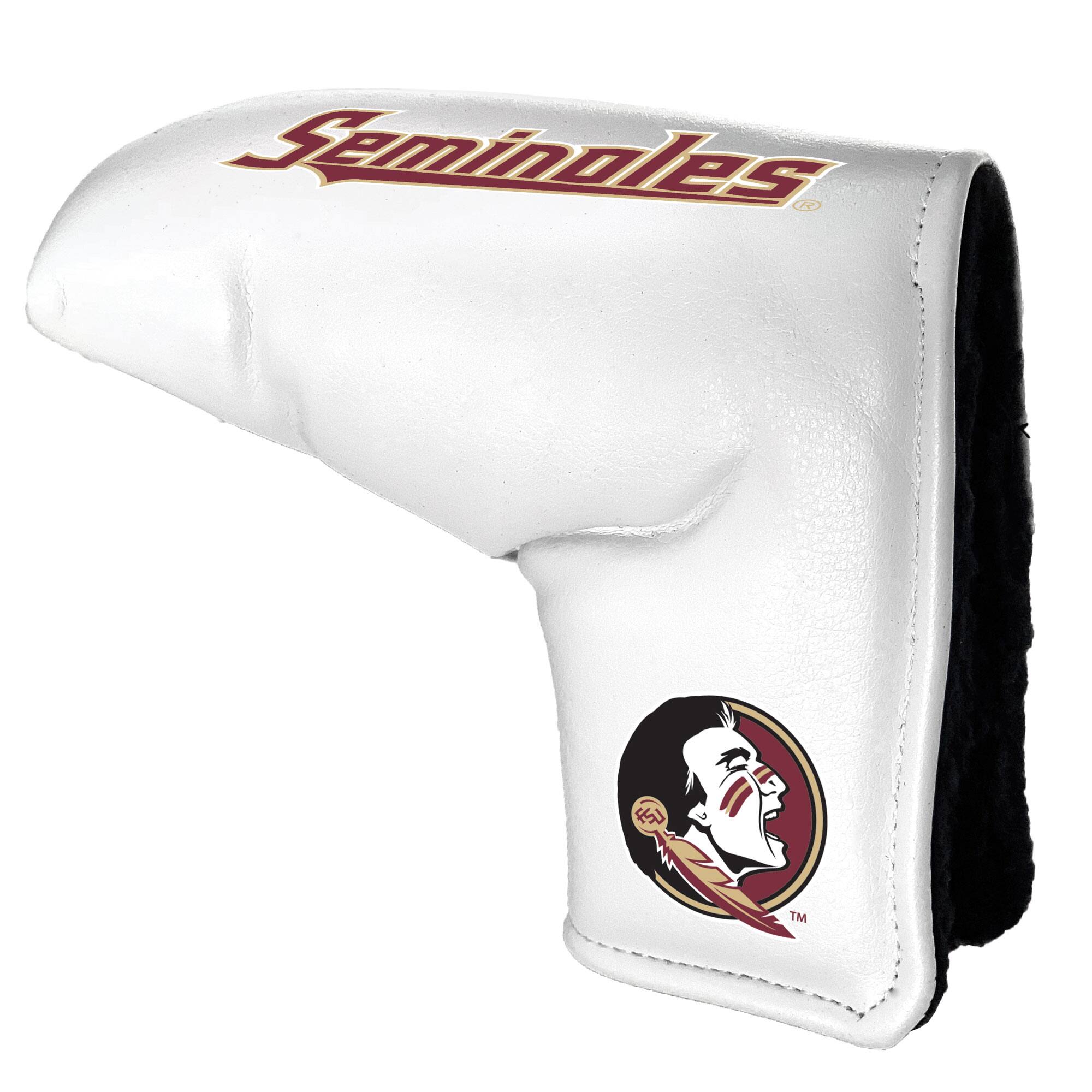 Front. Team Golf - Florida State Seminoles Tour Blade Putter Cover - White.