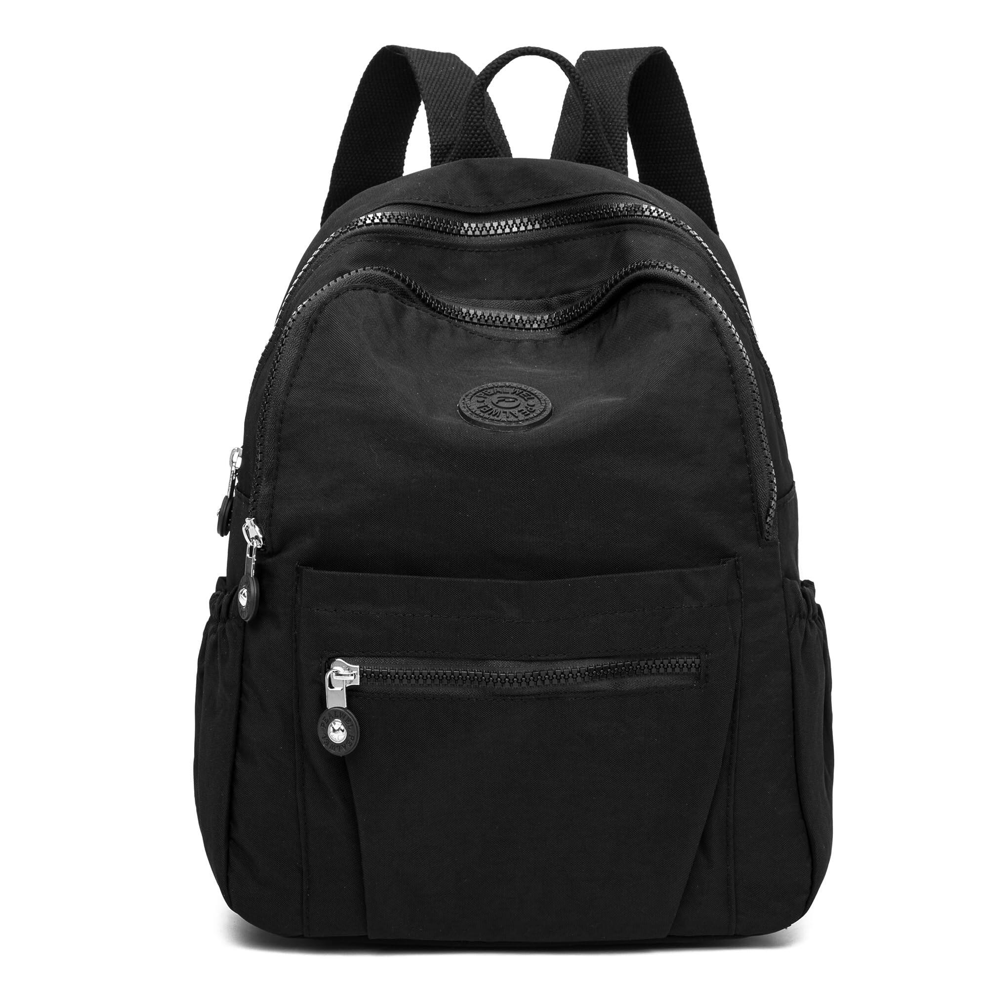 Stamp n Camp - Mini Backpack Purse For Women Small Nylon Backpacks Ladies Anti Travel Bag (flower) - Black