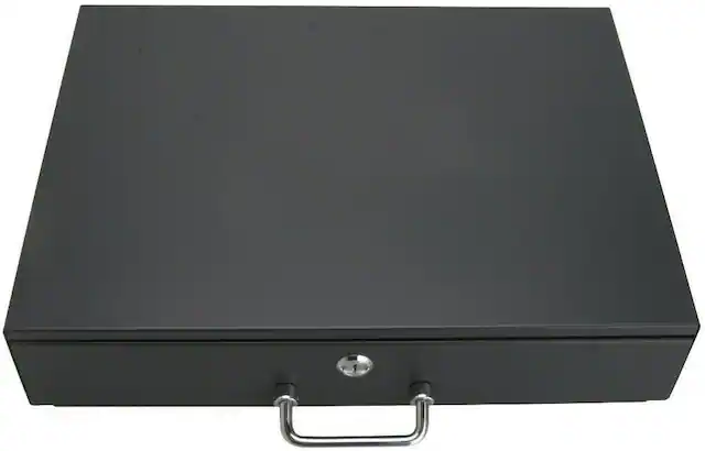 Front. Cables Direct Online - 2U 19" Rack Mount Locking Storage Drawer – Steel Server Cabinet Case for DJ/IT/AV Equipment - Black.