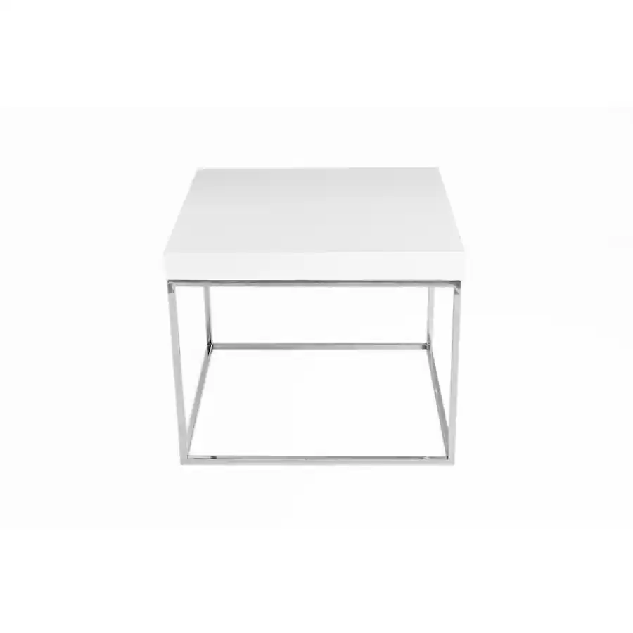 Zen Side Table Manhattan Lane Zen 24 Inch Side End Table, Square, Lacquer Top, Chrome ...
