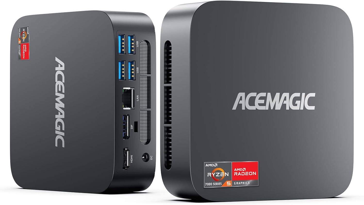 7000 GO SERIES 5 GRAPHICS  
ACEMAGIC  
R V NDSI RYZEN RADEON AMOR  
DP HDMI  
USB USB LAN  
DC  
ACEMAGIC AMDU AMDA RYZEN RADEON 7000 SERIES 5 GRAPHICS