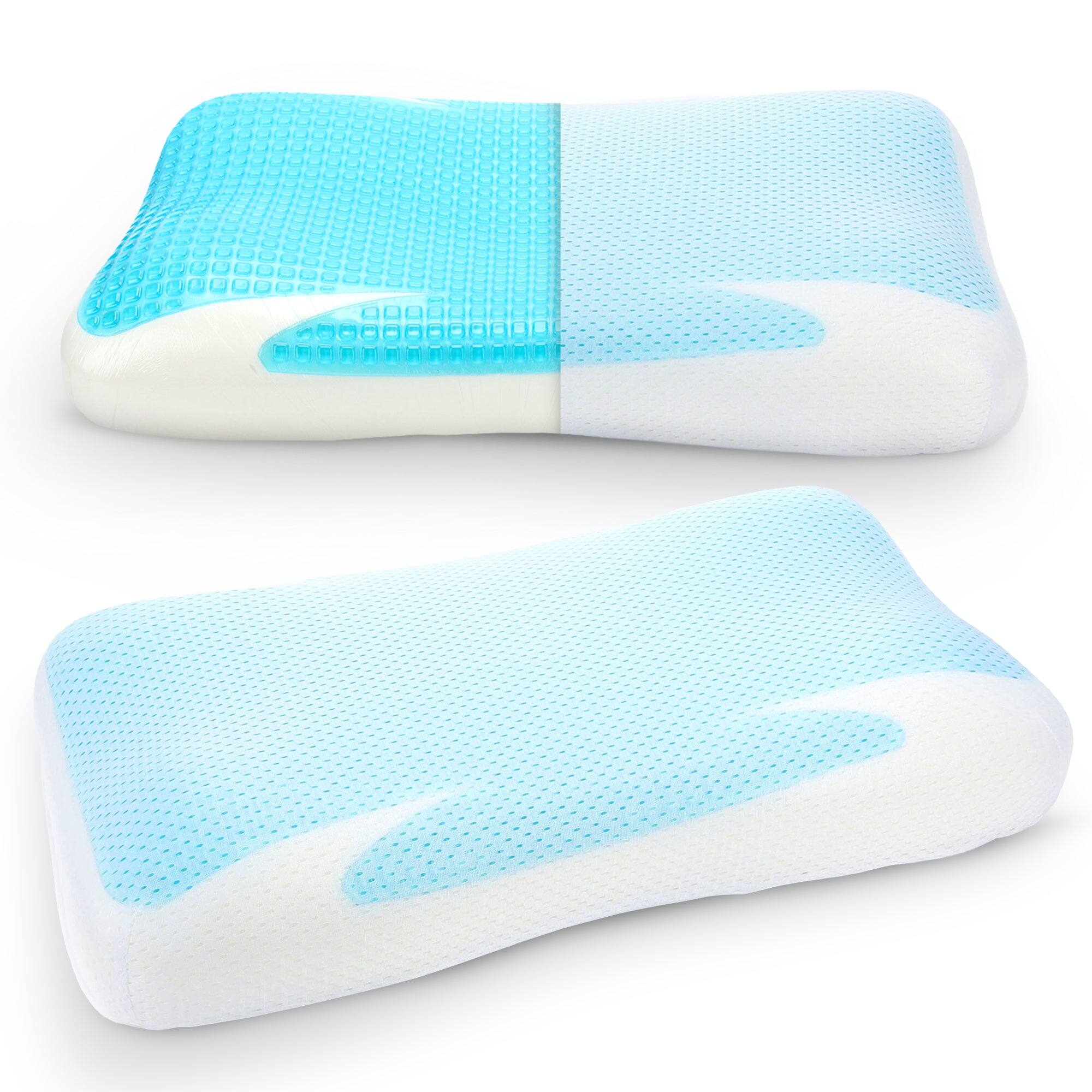 Front. Cheer Collection - Gel Memory Foam Cooling Pillow – Breathable Support for Neck and Shoulder Relief - White.