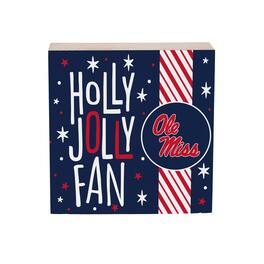 Evergreen Enterprises - Ole Miss Rebels 6" Holiday Wood Plock Shelf Sign - Multicolor