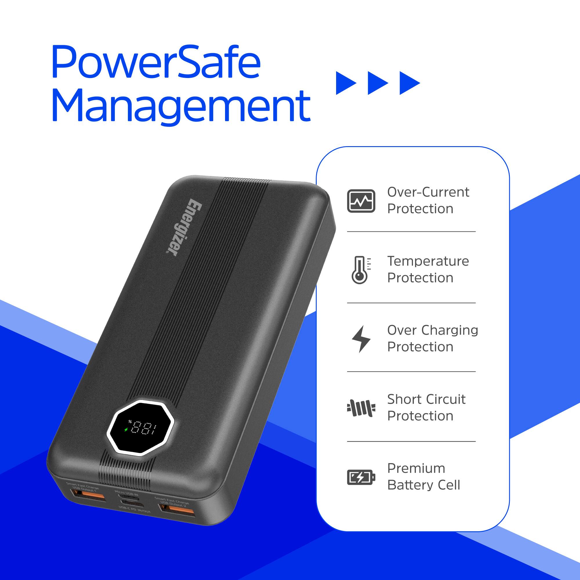 PowerSafe Management Energizer. Over-Current Protection Temperature Protection Over Charging Protection Short Circuit Protection Premium Battery Cell