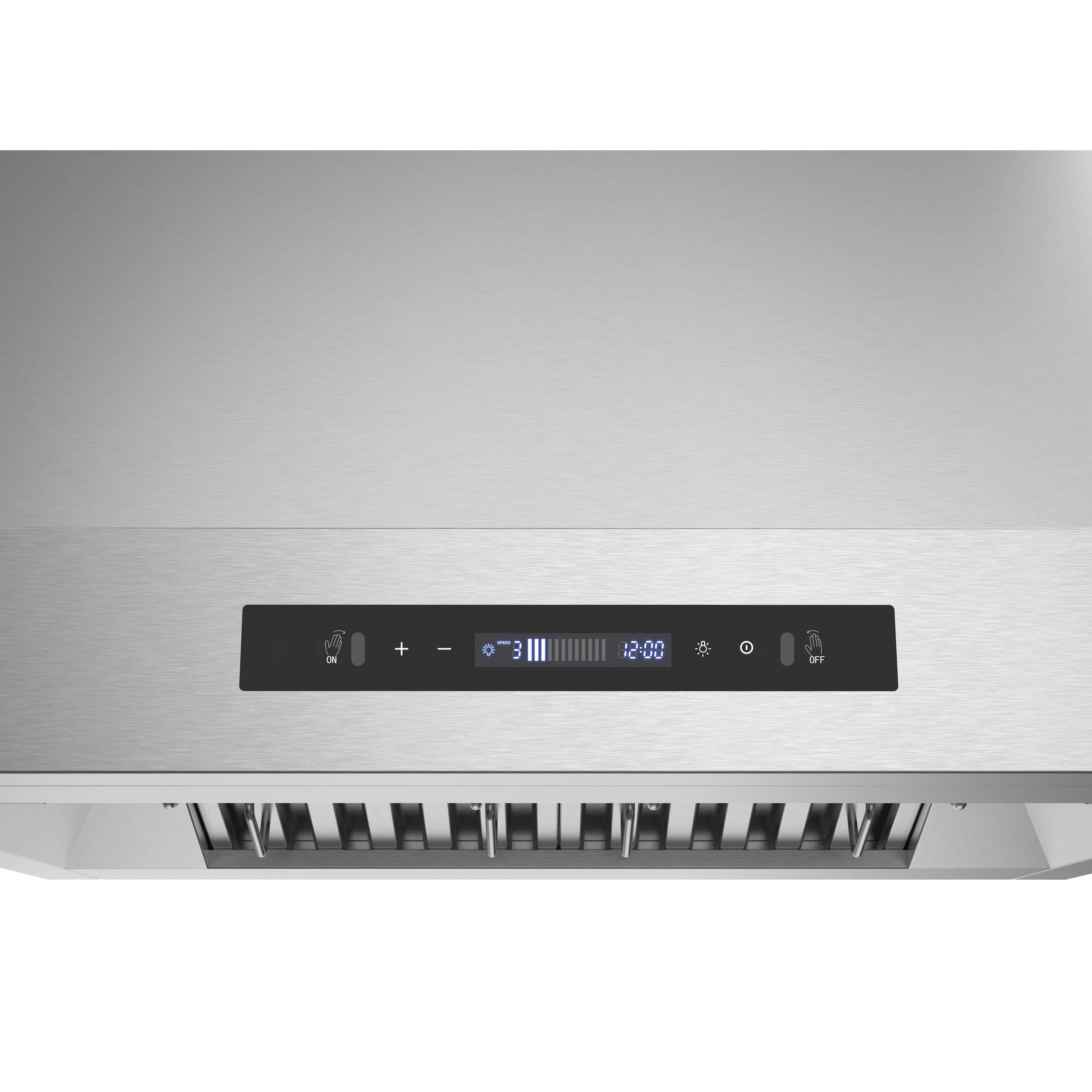 Alt View 5. Streamline - 30 in. Diveria Ducted Undermount 350 CFM Range Hood, Baffle Filters, Touchpad Control, LED Light - Brushed Stainless Steel.