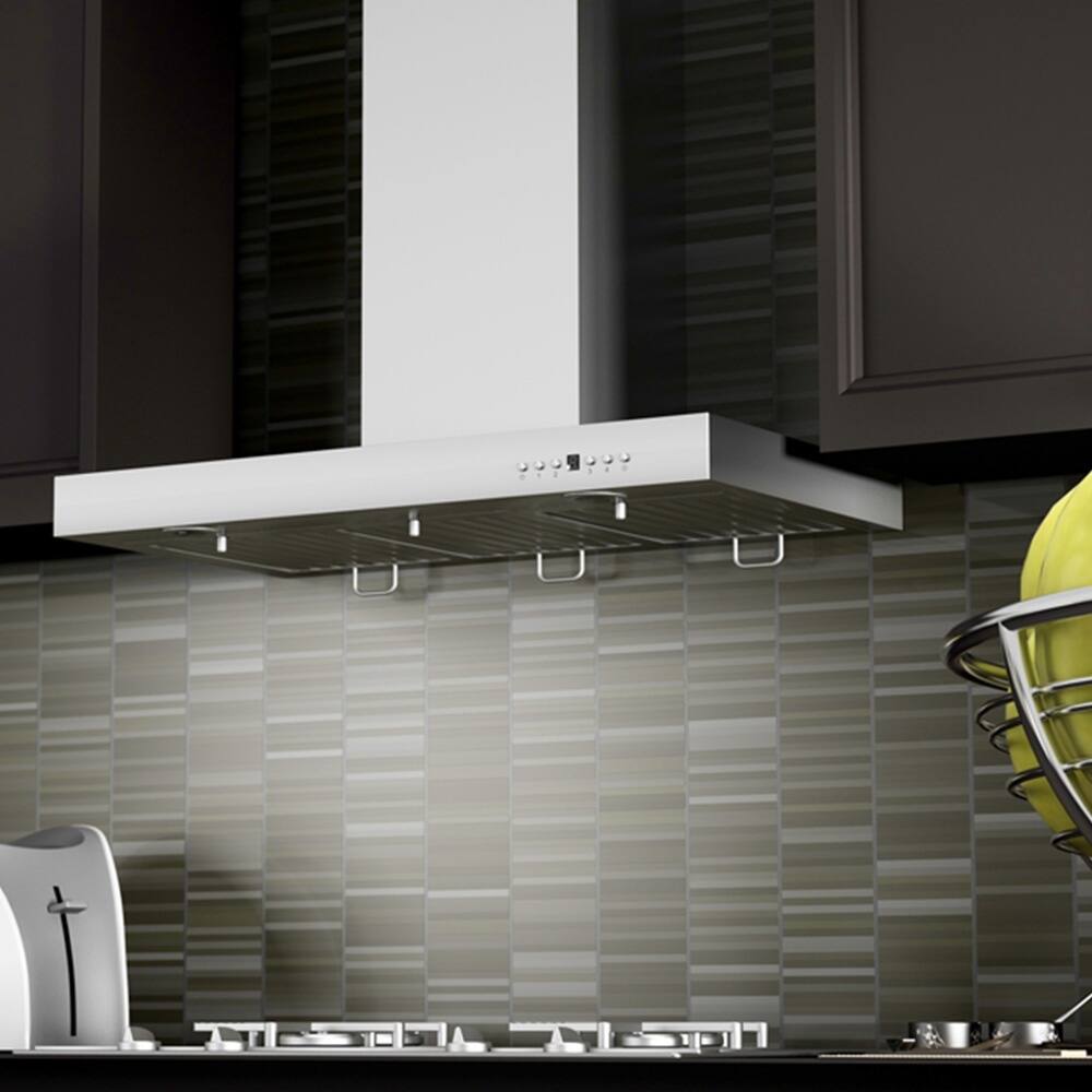 Alt View 14. ZLINE - ZLINE 42 in. Convertible Vent Wall Mount Range Hood in Stainless Steel with Crown Molding (KECRN-42) - Stainless steel.