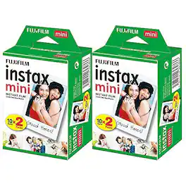 Fujifilm - Instax Mini Instant Film - 40 Sheets (2 Packs of 20 Film Sheets) - Black