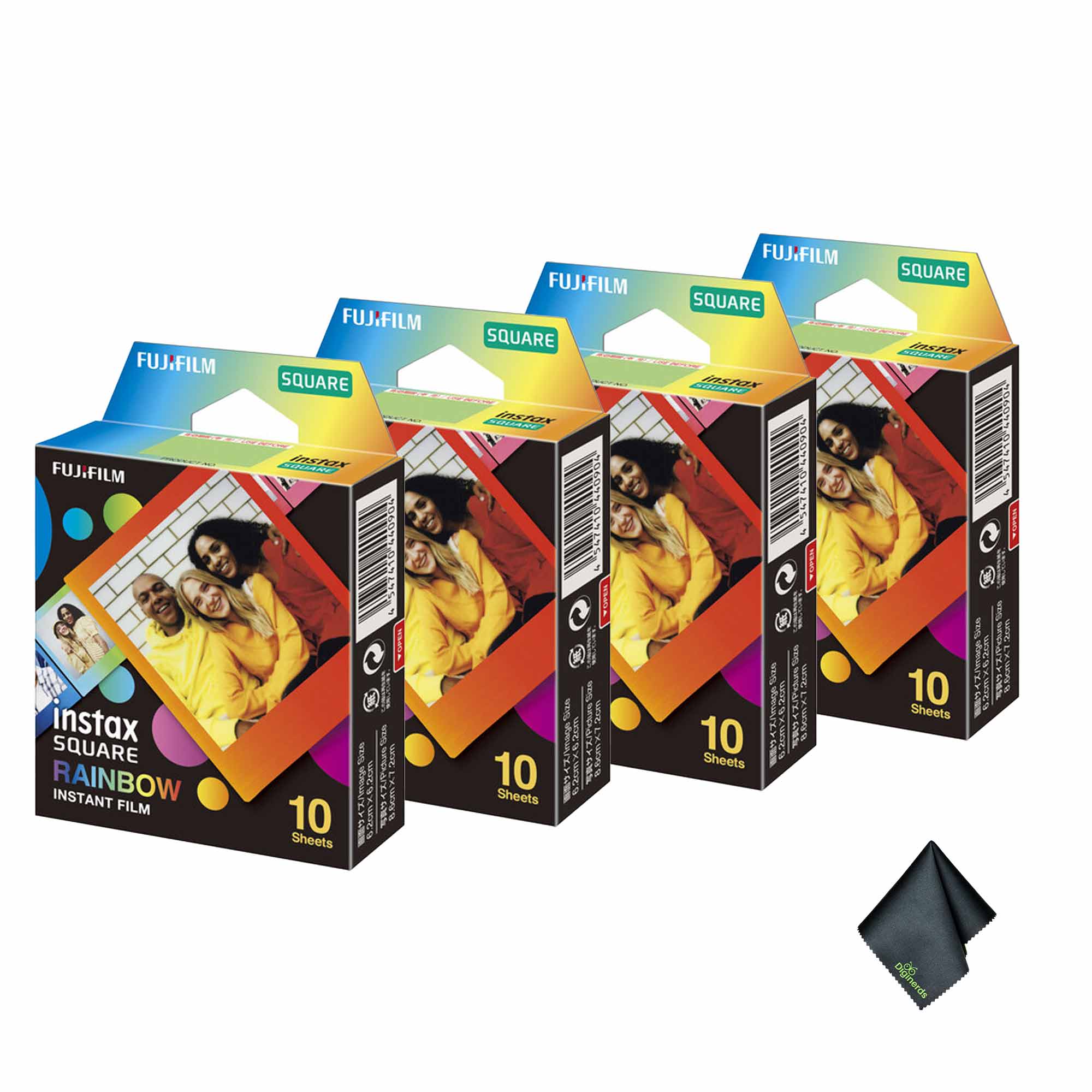 Fujifilm - 4xFUJIFILM INSTAX SQUARE Rainbow Instant Film (10 Exposures), Microfiber Cleaning Cloth, Bundle price history on PriceWatchPro