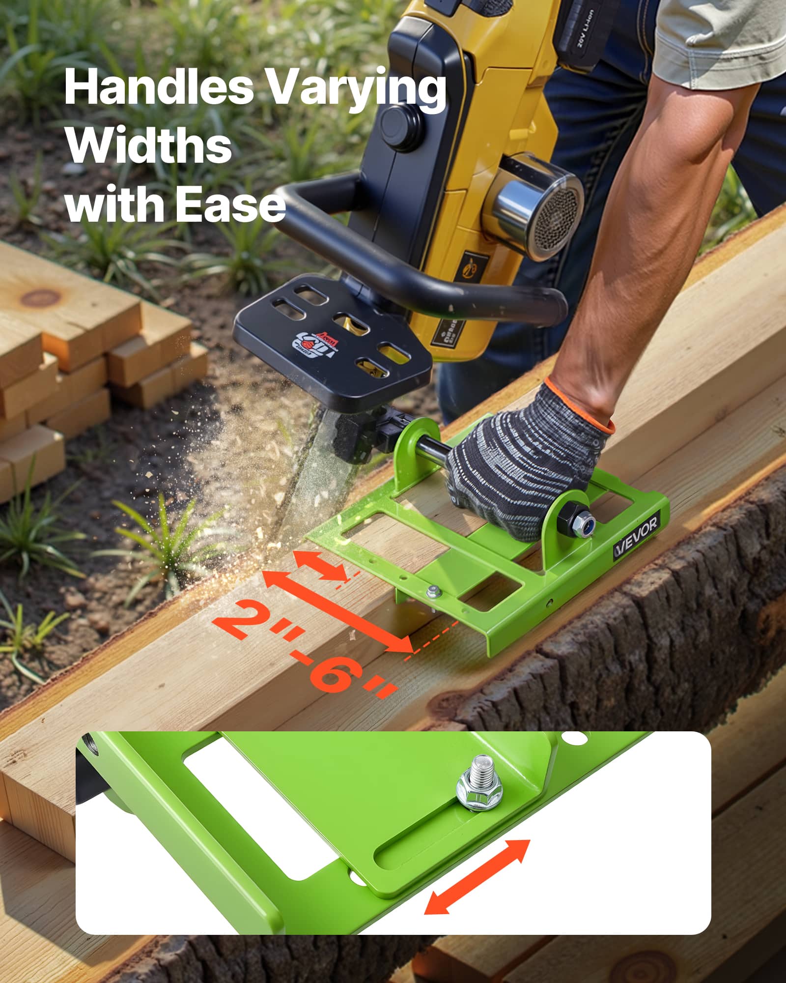 VEVOR Chainsaw Mill, Adjustable 2 6 in Width, Vertical Lumber