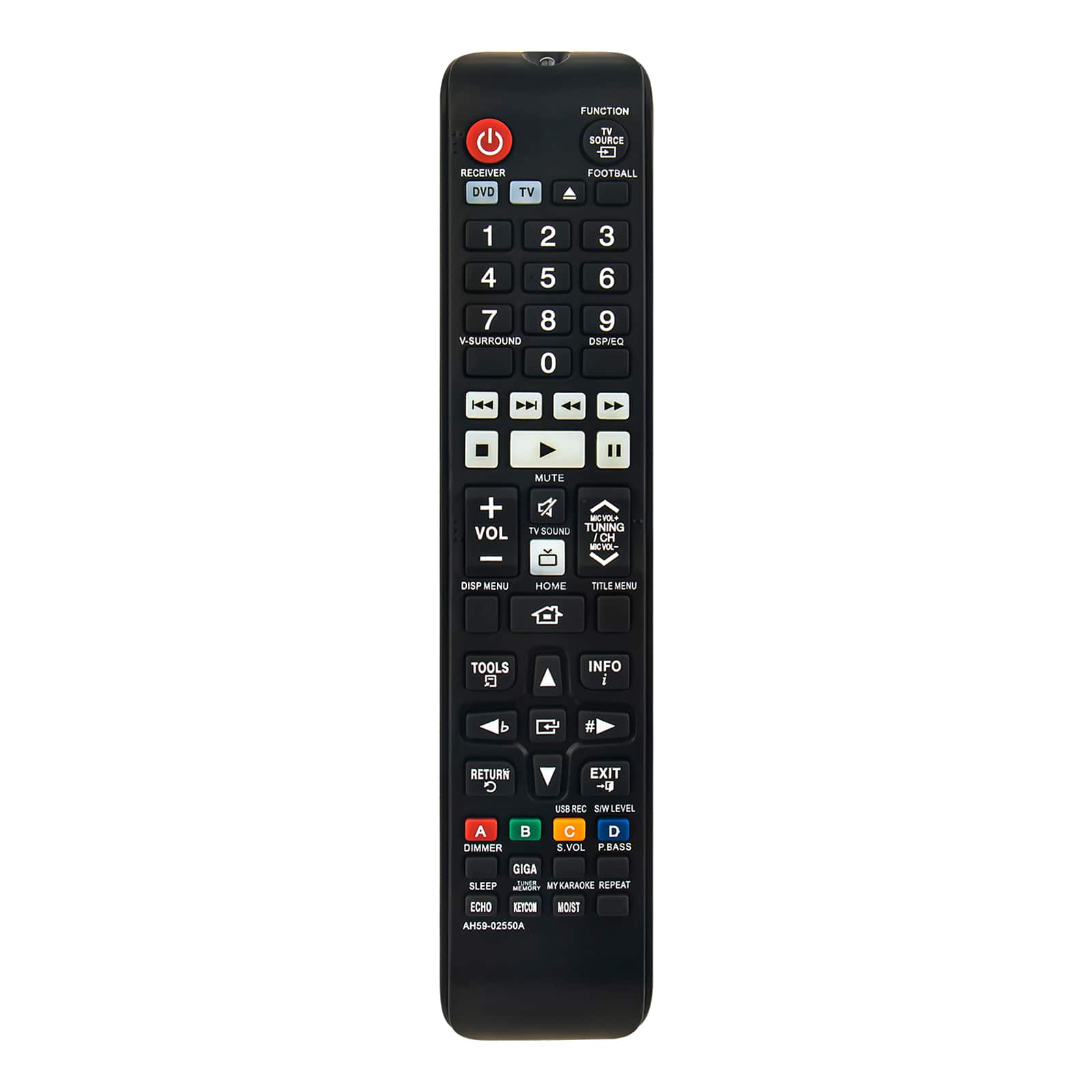 VINABTY - New AH59-02550A Replaced Remote Fits for Samsung Home Theater System HTF455BK HTF455RK HTF453HBK HTF453HRK - Black