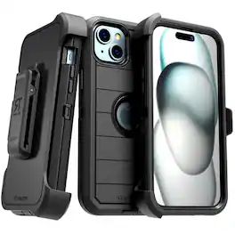 RomeTech - Defender Case for Apple iPhone 15 - Black