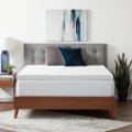 Left. Lucid Comfort Collection - 3" King Gel Memory Foam Topper with Cover - White.
