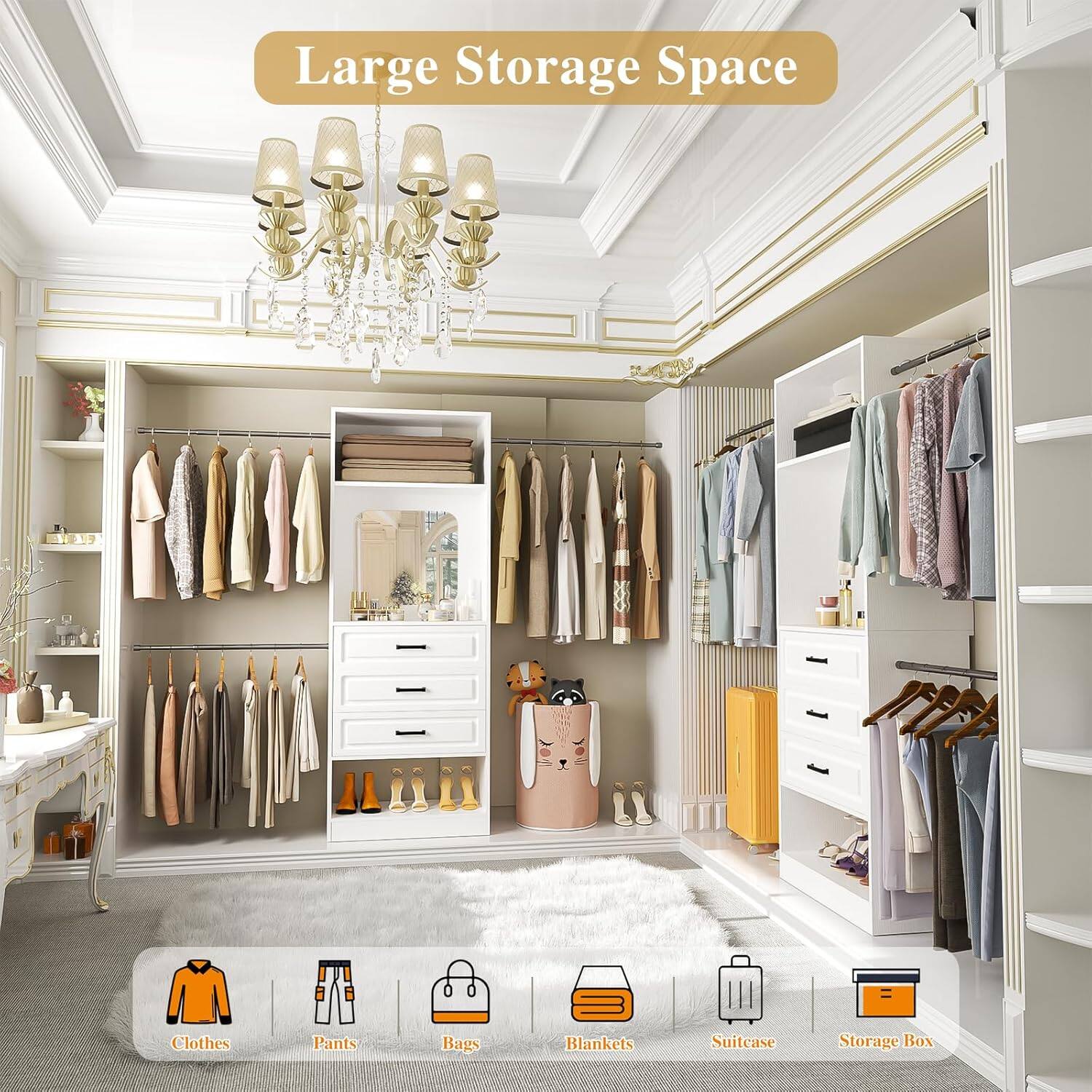 Large Storage Space - Clothes, Pants, Bags, Blankets, Suitcase, Storage Box