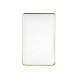 Elegant Decor - Contour Metal Rectangle Mirror 30x48 - Brass