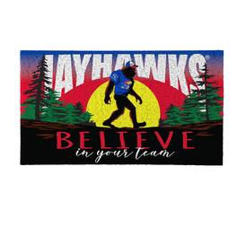 Evergreen Enterprises - Kansas Jayhawks 28" x 16" Bigfoot Believe in Your Team Turf Door Mat - Multicolor