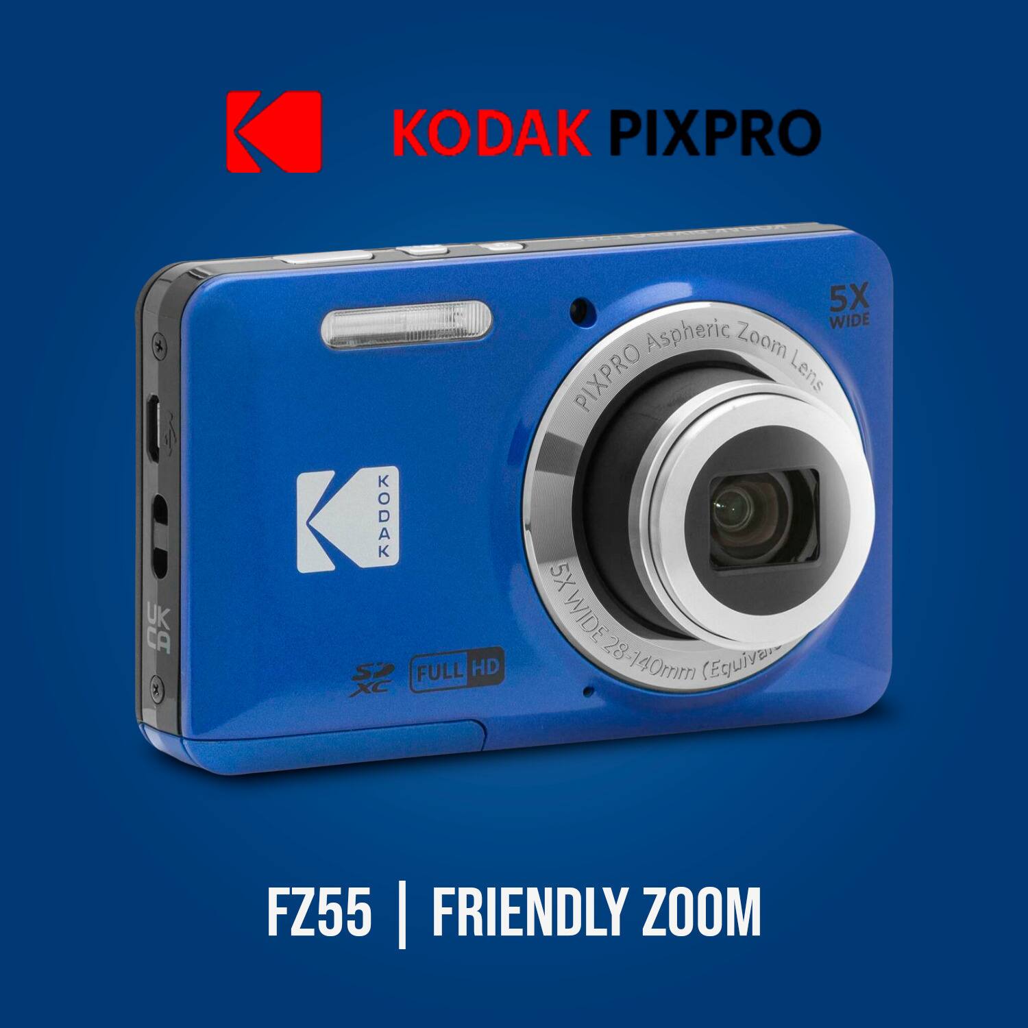 KODAK PIXPRO X UK CA x KODAK S2 FULL HD XC 5X WIDE Aspheric Zoom PIXPRO Lens 5X WIDE 28 (Equivar 740mm FZ55 FRIENDLY ZOOM