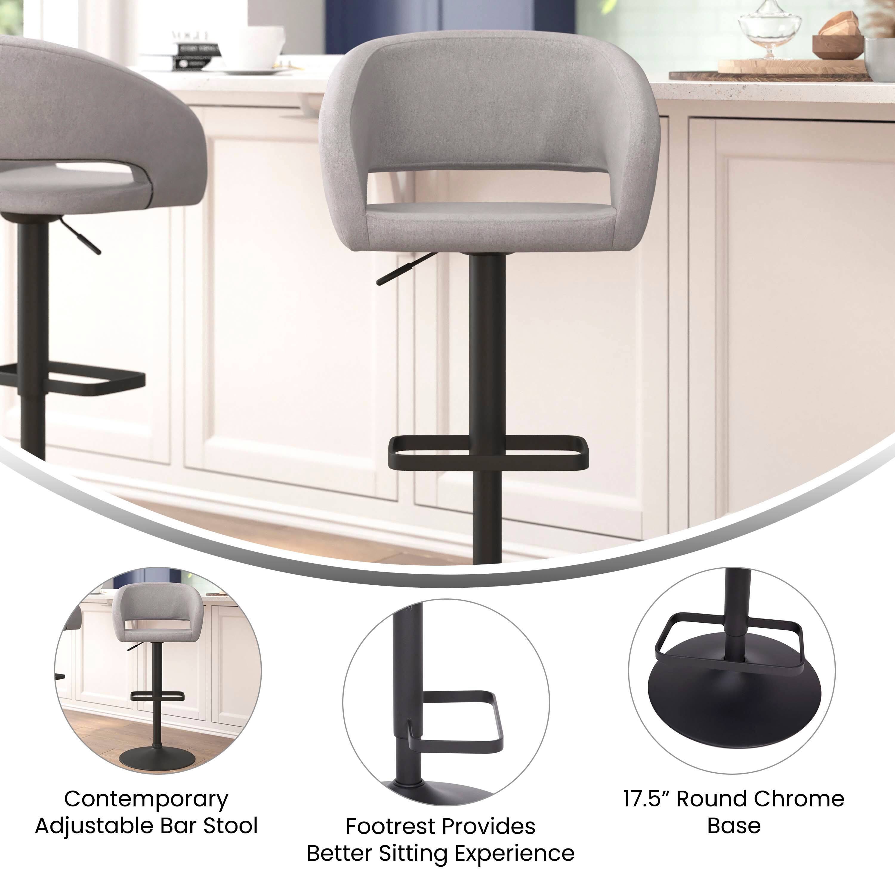 Contemporary Adjustable Bar Stool Footrest Provides Better Sitting Experience  
17.5" Round Chrome Base
