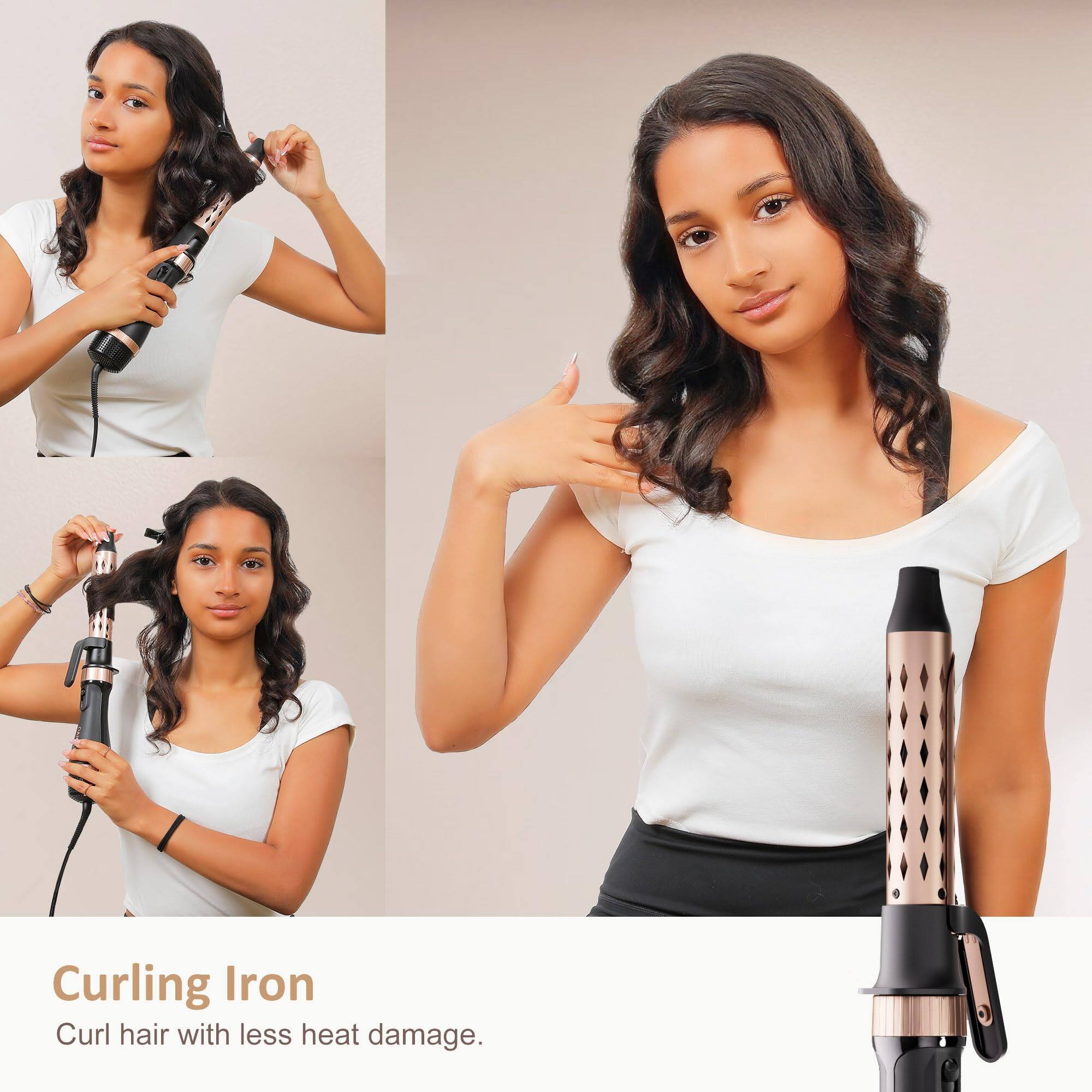 Curling Iron  
Curl hair with less heat damage.
