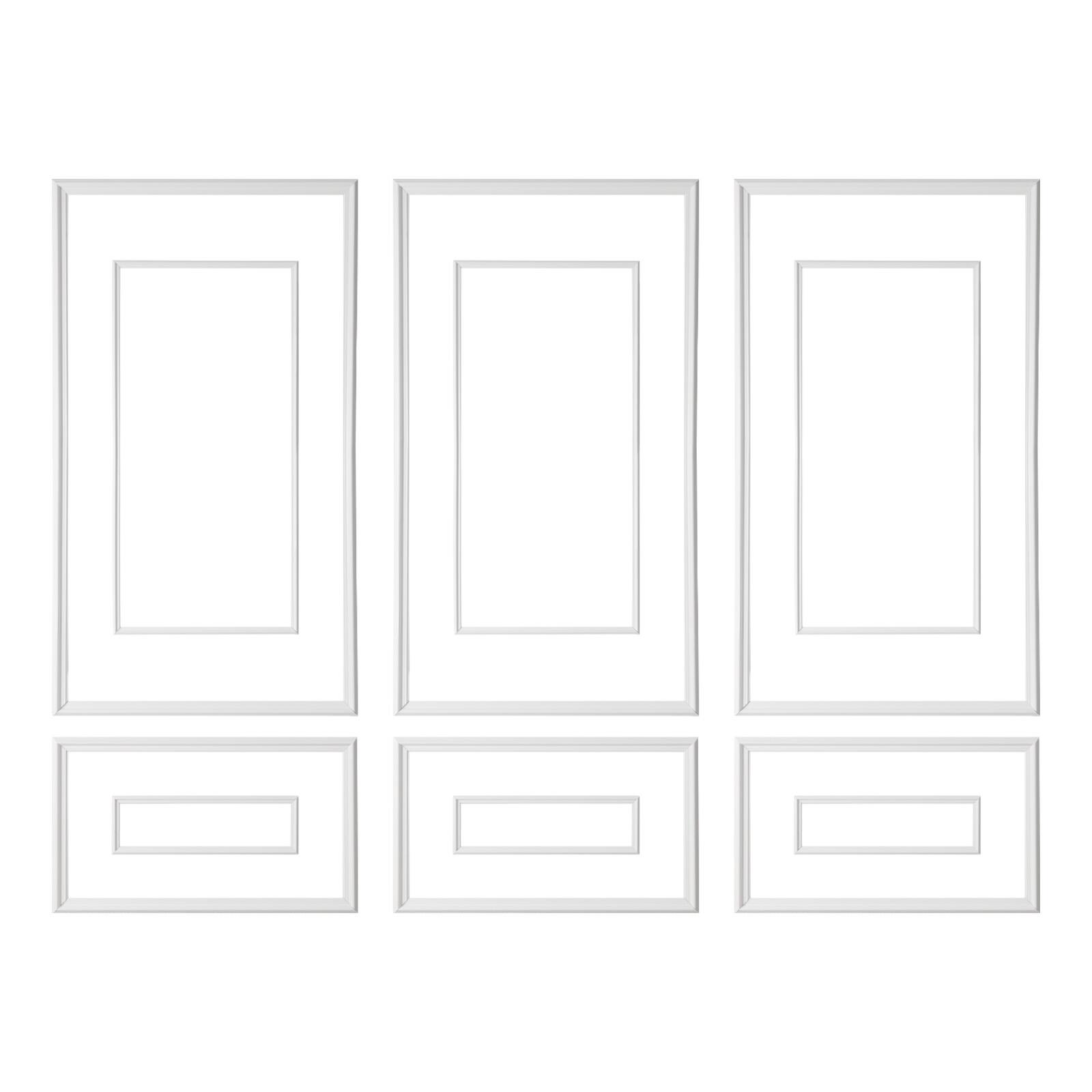 Alt View 5. VEVOR - Wall Molding 3 Pack, Wainscoting Panels Kit with Dual-Line Wide & Narrow Profile, Lightweight Paintable Polystyrene - White.