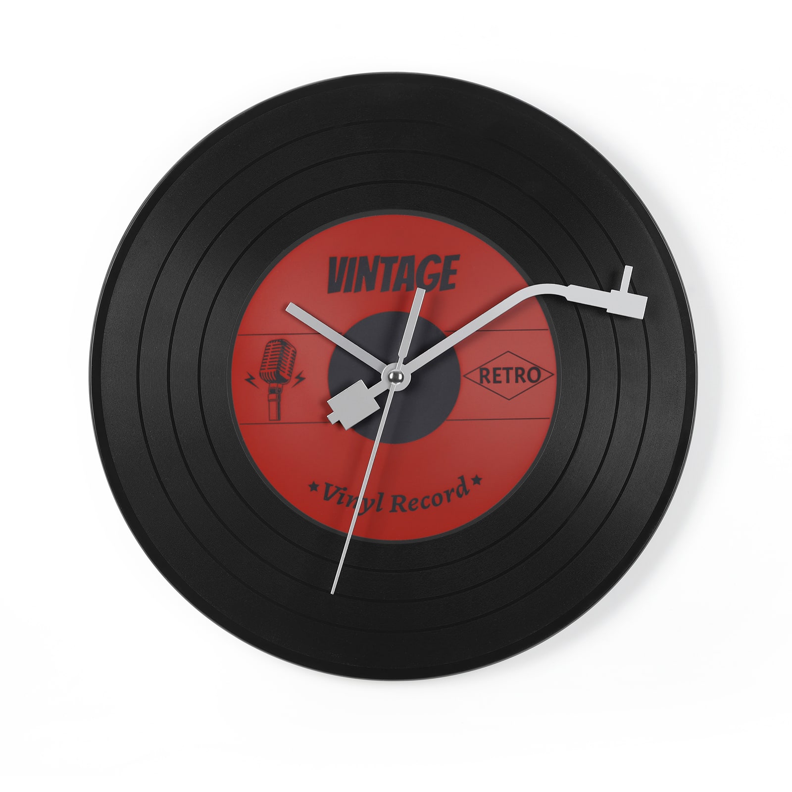 Oumilen - Vintage Vinyl Record Wall Clock - Red