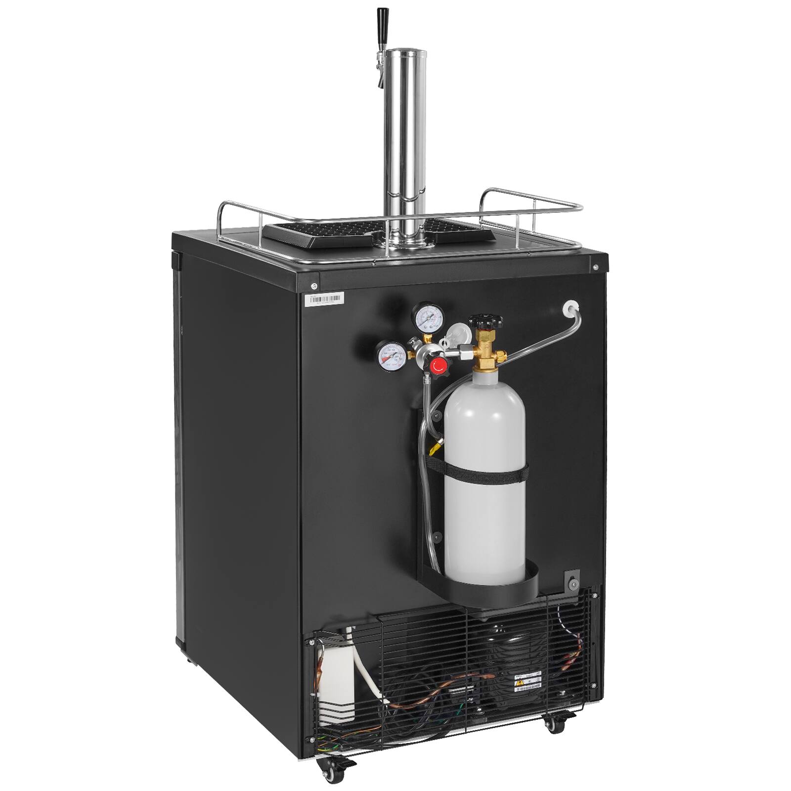 Alt View 5. VEVOR - Beer Kegerator, Single Tap Draft Beer Dispenser, Full Size Keg Refrigerator With Shelf, CO2 Tank(No Gas), Drip Tray - Black,Grey.