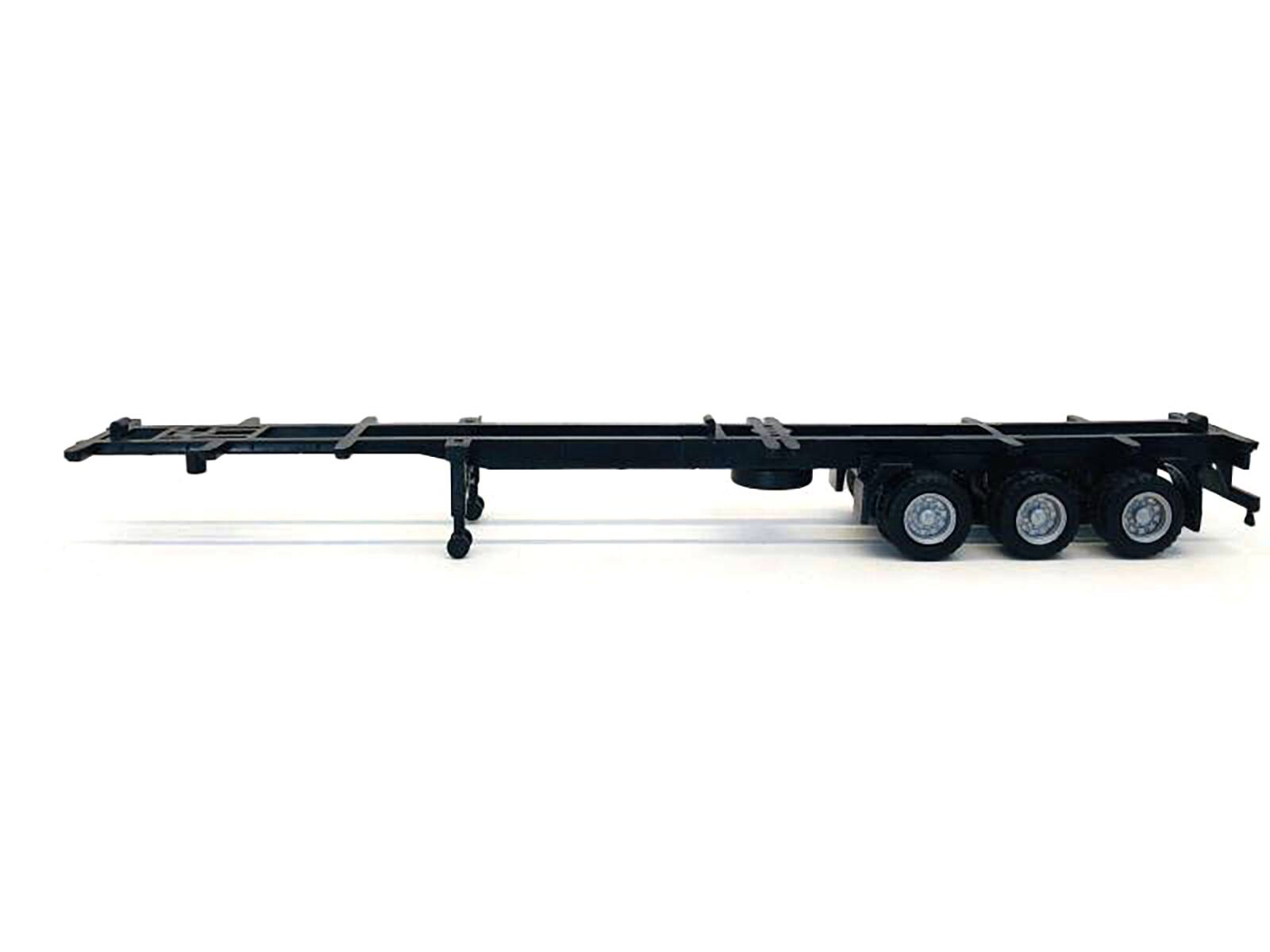 Angle. Promotex - Container Chassis for 3-Axle 48ft Trailer 1/87 (HO) Plastic Model by Promotex - Black.