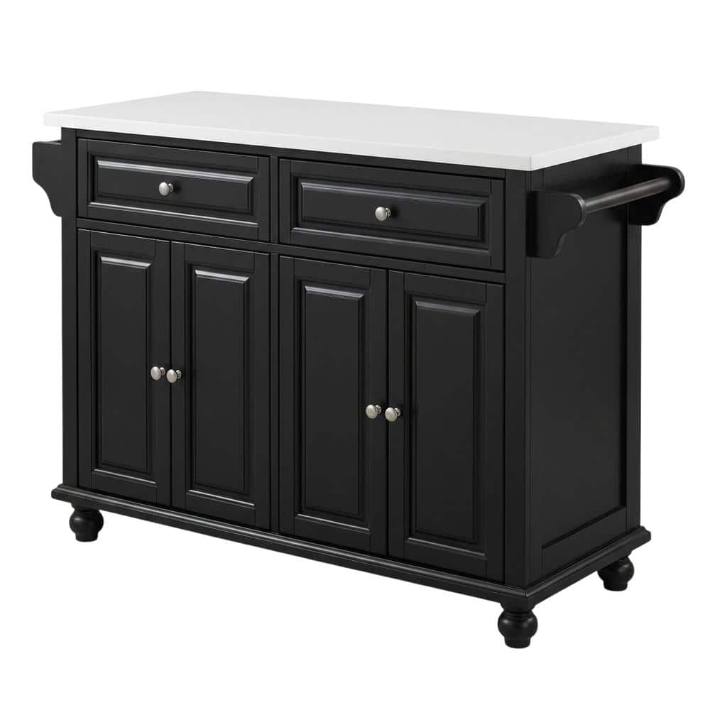 Crosley Furniture - Cambridge Stone Top Full Size Kitchen Island/Cart - Black price history on PriceWatchPro