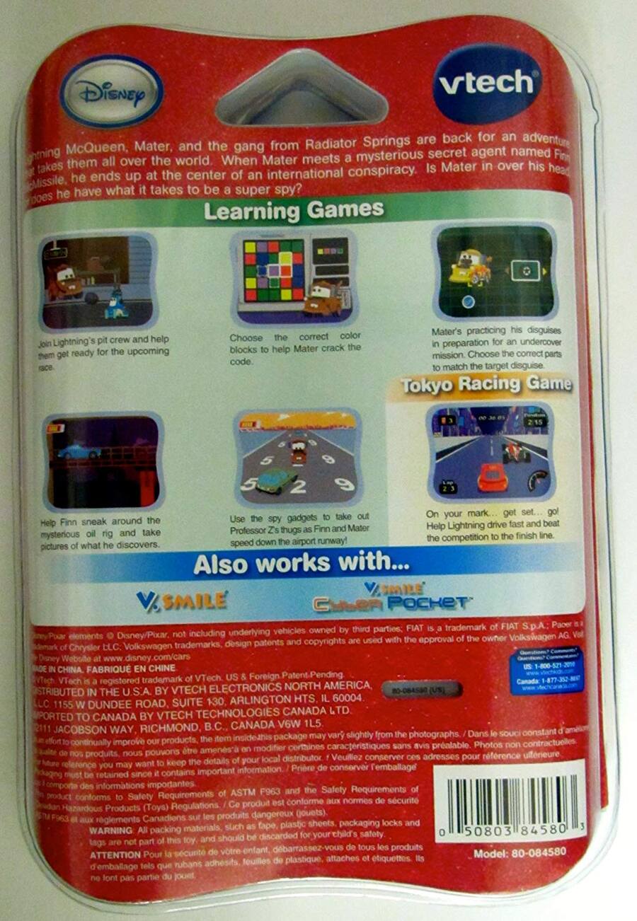 VTech V.Smile Motion Disney Pixar Cars 2 Active Learning Game Addition ...