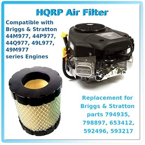 HQRP Air Filter

Compatible with Briggs & Stratton 44M977, 44P977, 44Q977, 49L977, 49M977 series Engines

Replacement for Briggs & Stratton parts 794935, 798897, 653412, 592496, 593217