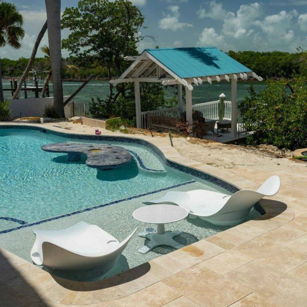 Alt View 1. Panama Jack Outdoor - Panama Jack In-Pool Wave End Table - White.