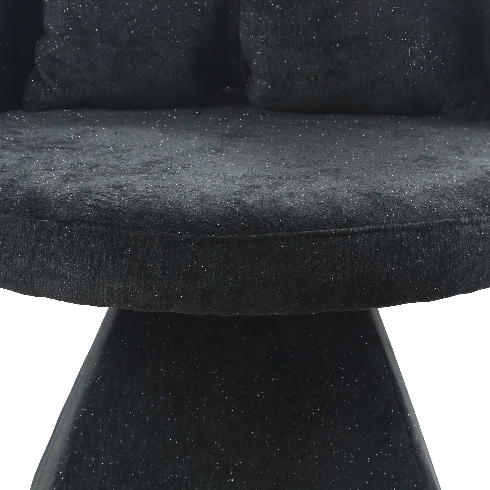 Alt View 2. Forest'nSky - Black Swivel Vanity Chair with Butterfly Back, Makeup Stool for Bedroom, Living & Dining Room - Black.