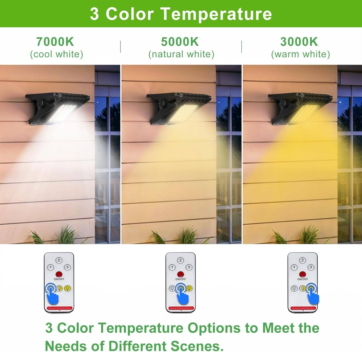 3 Color Temperature

7000K (cool white) | 5000K (natural white) | 3000K (warm white)

3 Color Temperature Options to Meet the Needs of Different Scenes.
