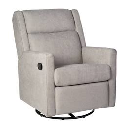 Emma + Oliver - Mari Manual Glider Rocker Recliner with 360 Degree Swivel Perfect for Living Room, Bedroom, or Nursery - Light Gray