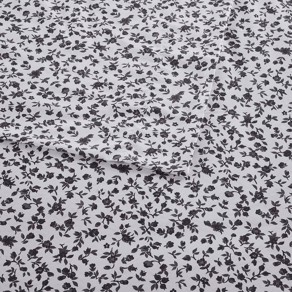 Alt View 5. Gracie Mills - Gracie Mills Giselle 4-Peice Wrinkle Free Printed Microfiber Sheet Set - Black Floral.